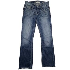 BKE Jeans Aiden Women's Blue 30 Long Thick Stitch Bootcut (31x33 appr.)